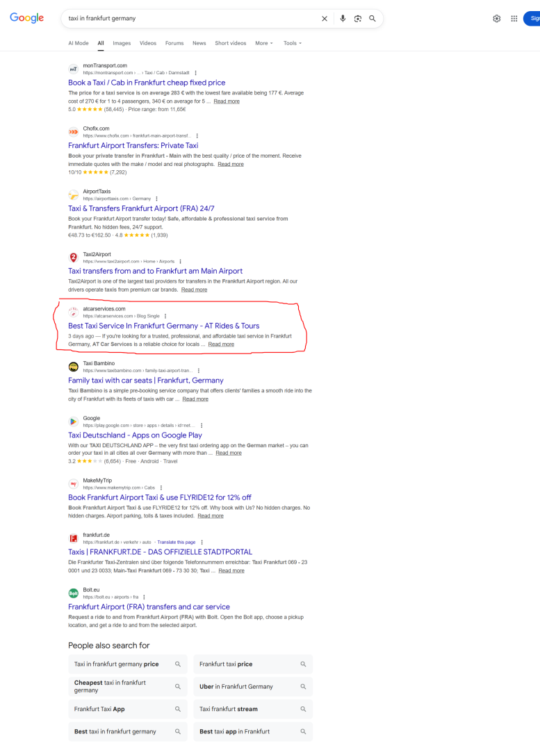 Frankfurt taxi services – Professional AT Rides & Tours taxi driving through Frankfurt city center near Römerberg